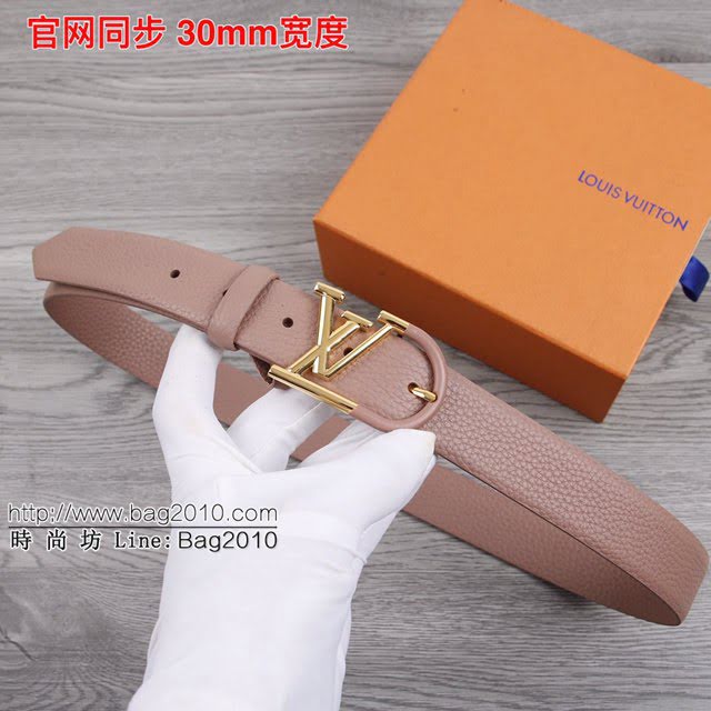 LV新款皮帶 路易威登雙面牛皮荔枝紋腰帶  jjp1838